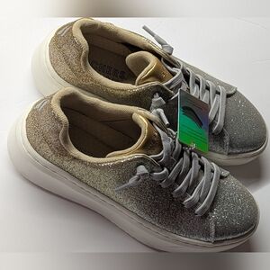 Skechers x Jane Enchanted Glitz Sneakers Glitter Gold And Silver New Sz 5.5